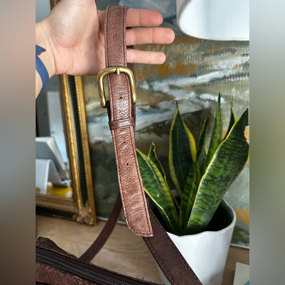 Vintage Fossil 1954 Brown Soft Pebble Leather Everyday Messenger Crossbody Bag - Picture 7 of 13